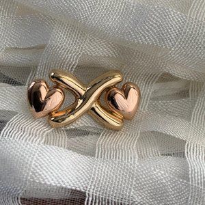 10K ROSE+ YG XO's Heart Pendant 1.25" x .50"